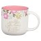 Mug Pink Floral With God All Things Matt. 19:26