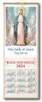 Miraculous Our Lady Of Grace Wood Scroll Calendar