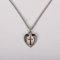 18" Sterling Silver Two Toned Heart & Cross Necklace