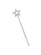 Silver Angel Plastic Wand (Pack Of 12) - Nativity Costume Accessory
