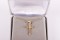 Necklace-Gold/Sterling Silver Platinum Plated-Brass Chain-Cross Stone (16-18")