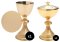 Golden Plated Chalice (H 18.5 cm), Ciborium (H 21.5 cm) & Paten