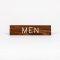 Sign Engraved Men Adhesive Back Walnut