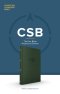 CSB Thinline Bible, Anglicised Edition, Olive Leathertouch