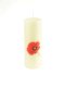 Exclusive Km Candle With Poppy Design (New) 8" X2 6/8" (2907)
