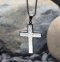 Necklace-Eden Merry-Cross-Diamond Plate-Silver