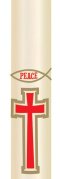Candle Sticker - Red Cross & Peace Ichthus (Without Year)