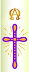 Candle Sticker - Purple Cross On Sparkle Background (Without Year)