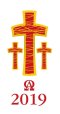 Candle Transfer -Three Red And Gold Crosses