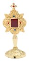 Golden Plated Reliquary with Stones H 20 cm