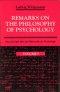 Remarks on the Philosophy of Psychology