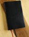 NIV, Thinline Reference Bible (Deep Study at a Portable Size), Bonded Leather, Black, Red Letter, Comfort Print