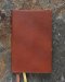 NIV, Personal Size Bible, Large Print, Genuine Leather, Buffalo, Brown, Red Letter, Art Gilded Edges, Comfort Print