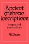 Ancient Hebrew Inscriptions: Volume 1