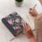 NKJV, Journal the Word Bible, Cloth over Board, Blue Floral, Red Letter, Comfort Print