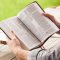 NKJV, Giant Print Center-Column Reference Bible, Verse Art Cover Collection, Genuine Leather, Brown, Thumb Indexed, Red Letter, Comfort Print