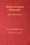Russian Religious Philosophy: 1989-1990 Lectures