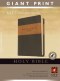 NLT Bible Giant Print Tutone Brown and Tan Imitation Leather with Thumb Indexing