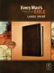 NLT Every Man's Bible, Brown, Imitation Leather, Large Print, Study Notes, Articles, Book Introductions, Biblical People Profiles, Advice from Christian Leaders