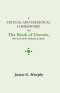 Critical and Exegectical Commentary on the Book of Genesis
