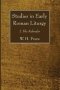 Studies in Early Roman Liturgy