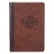 Classic Faux Leather Journal Blessed Man Jeremiah 17:7 Bible Verse Brown Inspirational Notebook, Lined Pages w/Scripture, Ribbon Marker, Zipper Closure