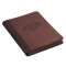 Classic Faux Leather Journal Blessed Man Jeremiah 17:7 Bible Verse Brown Inspirational Notebook, Lined Pages w/Scripture, Ribbon Marker, Zipper Closure