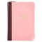 Burgundy and Pink Floral Faux Leather Compact KJV Bible with Zippered Closure
