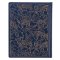 KJV Large Print Note-Taking Bible-Navy Blue Floral Faux Leather Hardcover