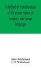A method of transliteration of the proper names of Scripture into Congo languages
