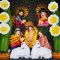 Small Nativity Retablo - Turquoise