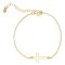 Bracelet-Cutout Cross-Gold Plated (7" Adjustable)