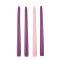 10" Purple, Pink & White Advent Taper Candle Set (Set Of 4)