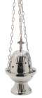 Nickel Plated Thurible With Cross H 18 cm