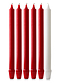 12" x 1" Fluted Advent Candle Set - Red & White