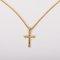 18" Gold Over Sterling Silver Cross Cut Necklace