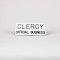 Sign Engraved Clergy Official Business Adhesive Back White 3 X 7