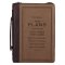 The Plans Cocoa Brown and Taupe Faux Leather Classic Bible Cover - Jeremiah 29:11