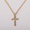 18" Gold Over Sterling Silver Cross Necklace