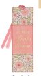 Bookmark-Faux Leather Coral Floral Those Who Trust In The Lord Isa. 40:31
