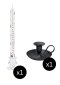 29.5cm Advent Candle: Winter Wildlife & Black Classic Candle Holder H 5 cm