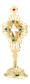 Gold Plated Reliquary with Stones H 30 cm