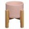 Planter w/Wood Stand Pink Floral Phil. 1:6