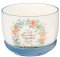 Sweet Friendship Bright Floral Wreath Ceramic Planter with Saucer - Proverbs 27:9