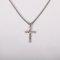 18" Sterling Silver Cross Cut Necklace