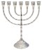 Nickel Plated Menorah H 30 cm