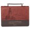 Extra Large I Will Carry You Two-tone Brown Classic Bible Cover- Isa. 46:4, XL