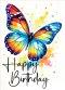 Happy Birthday Butterfly Card (pack of 6)