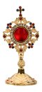 Gold Plated Reliquary with Stones H 20 cm