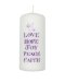 Love, Hope, Joy, Peace, Faith - Pillar Candle